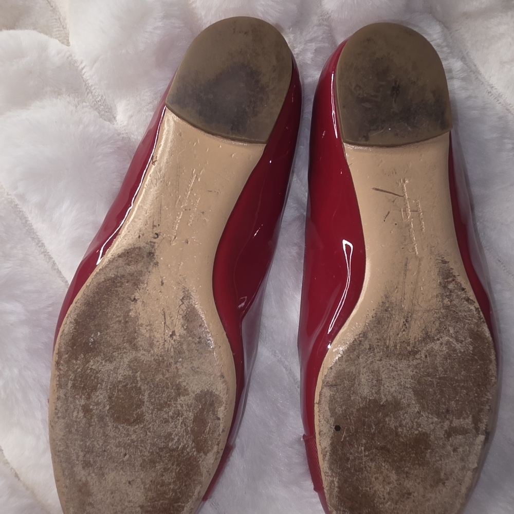 Salvatore Ferragamo Red Patent Leather Flats, 8.5C - Picture 4 of 4